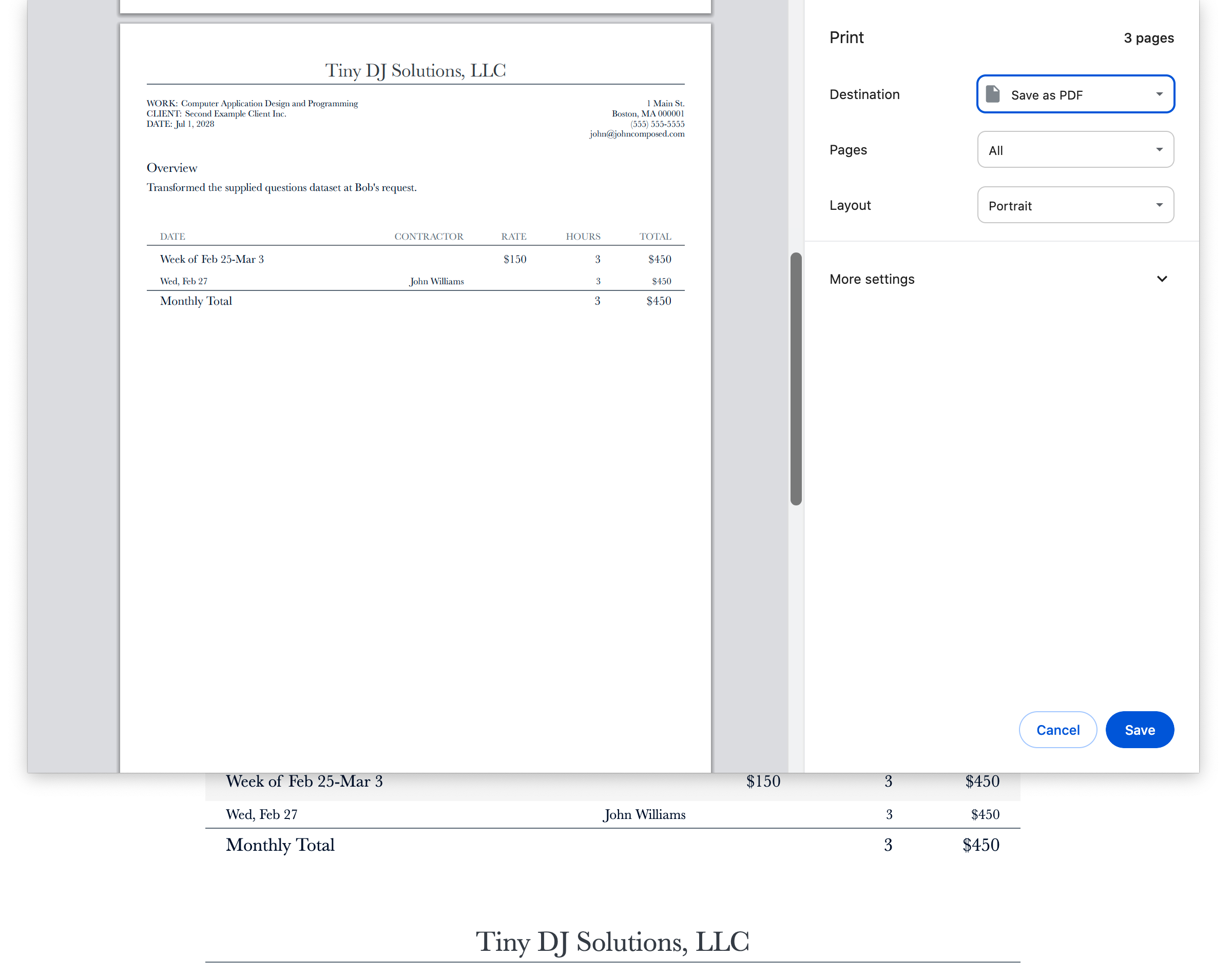 Printing Invoice